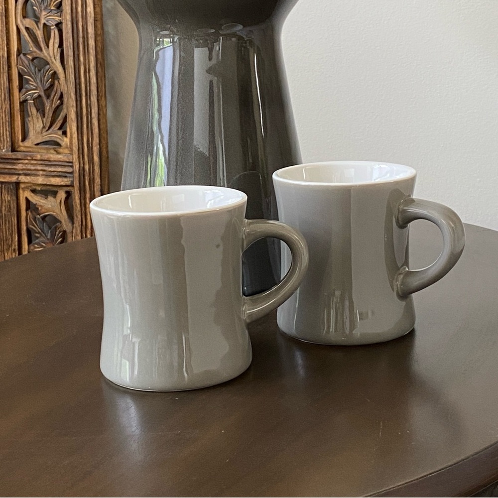 (Set of Two) Diner Look 12oz Mugs - Grey